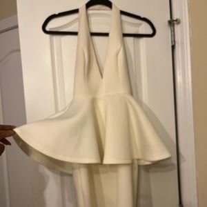 White Peplum Dress